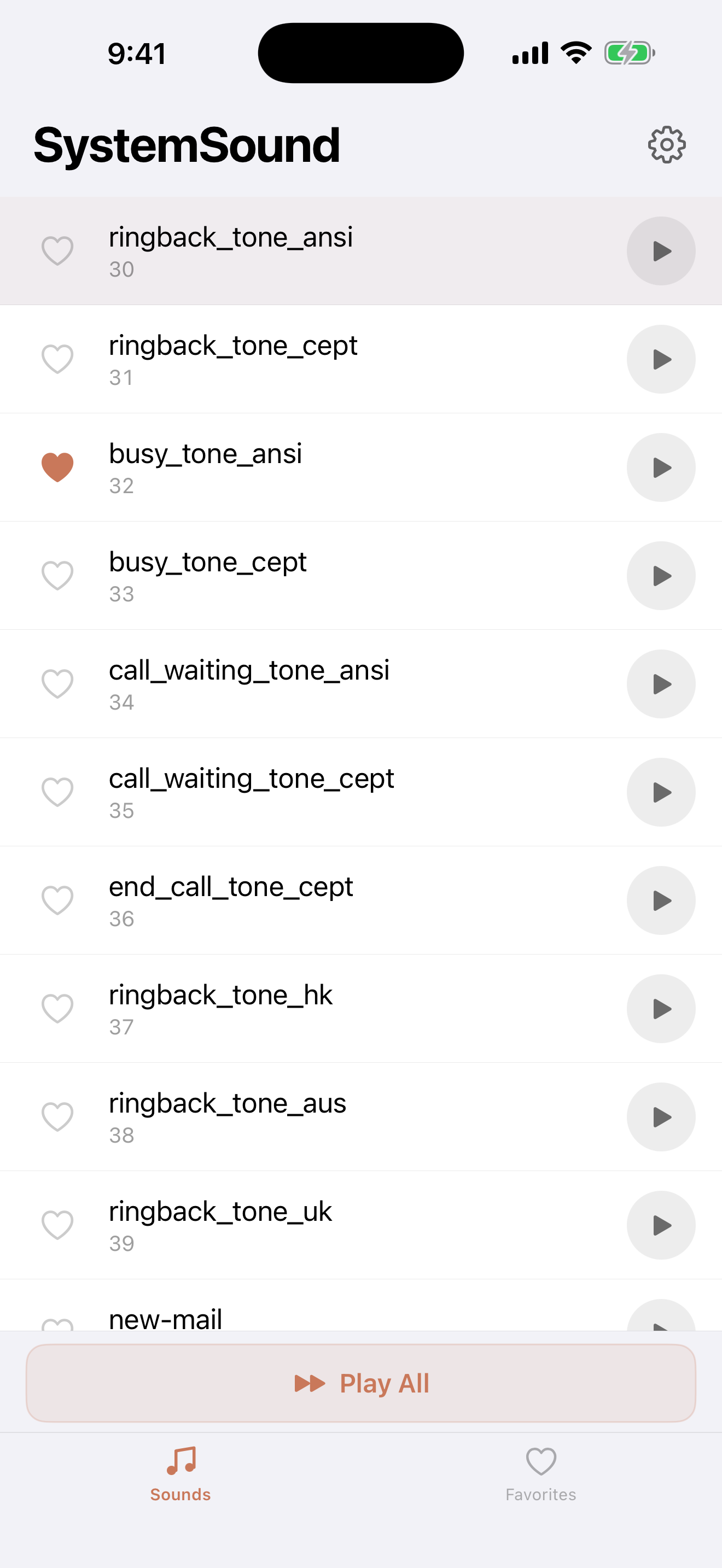 Sound list