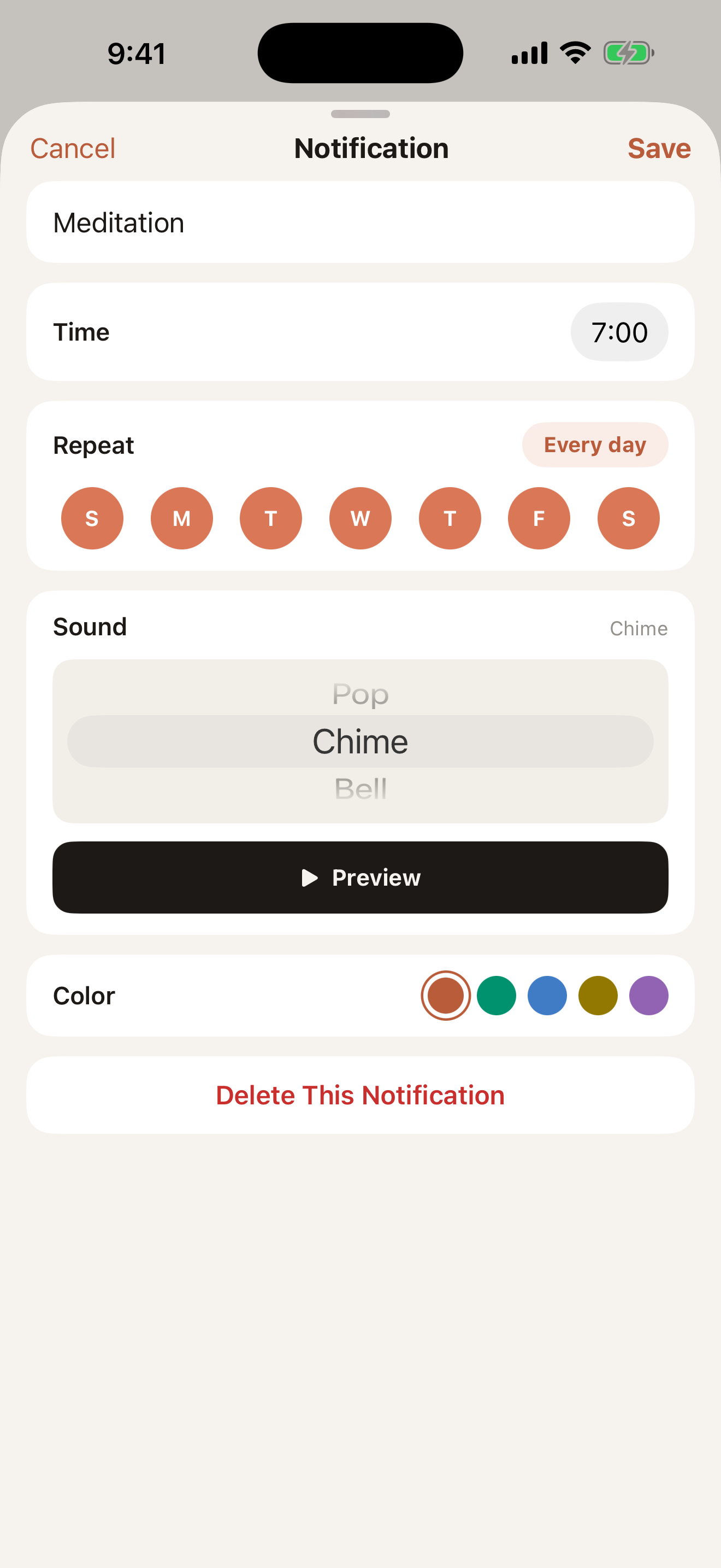 Create and edit notifications